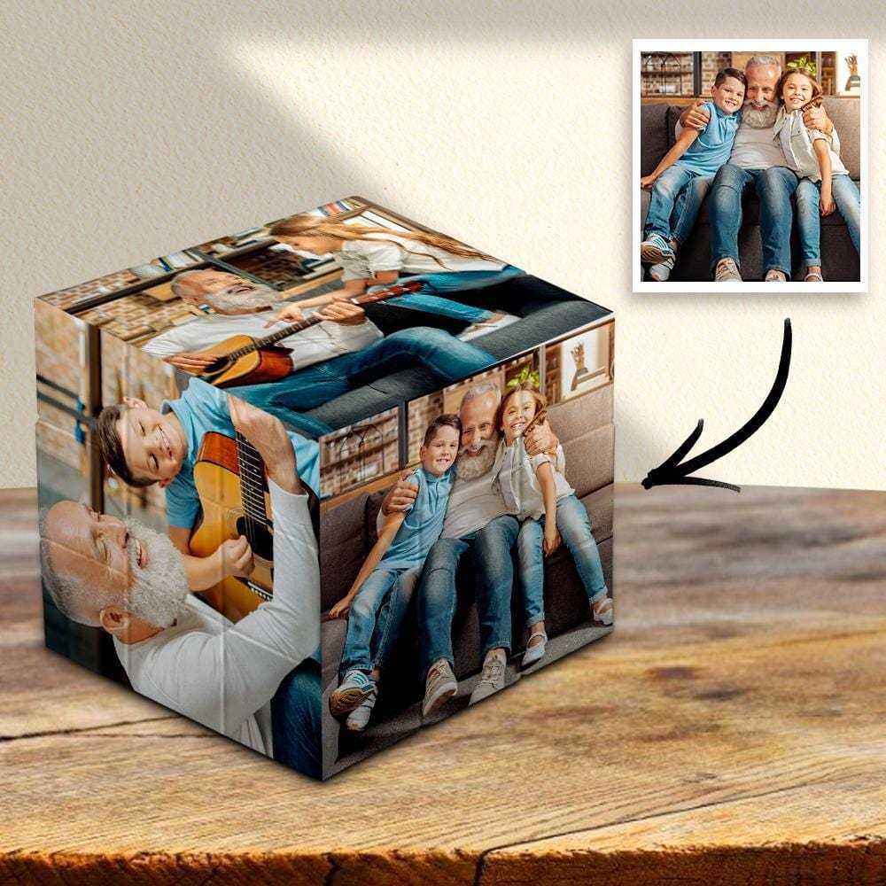 Photo Rubic's Cube Cadeaux Rubic's Cube personnalisés pour grand-père - MaPhotocaleconFr