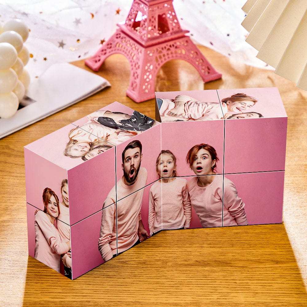 Photo en bois Rubic's Cube Multiphoto Rubic's Cube coloré Cadeaux Saint Valentin - MaPhotocaleconFr