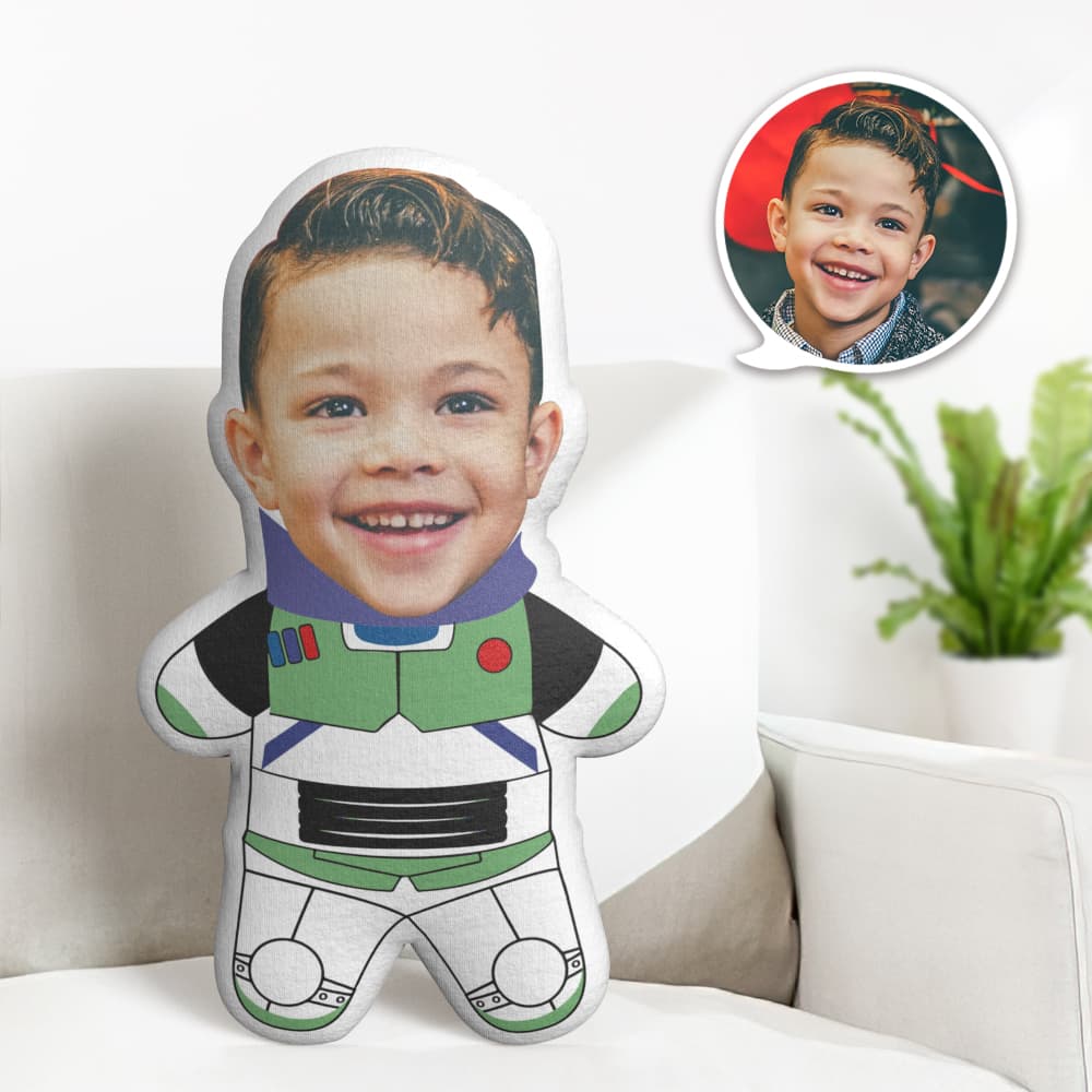 Coussin Décoratif Buzz L'éclair Minime Personnalisé Avec Visage - Cadeau Minime Mignon Et Personnalisé - MaPhotocaleconFr
