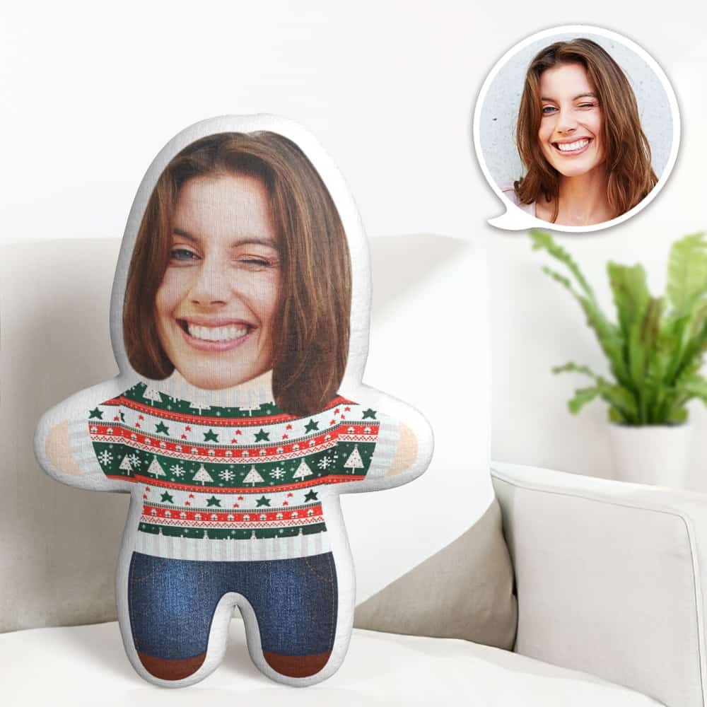 Coussin Décoratif Minime De Noël - Coussin Visage Personnalisé - Cadeaux Minime Personnalisés - MaPhotocaleconFr