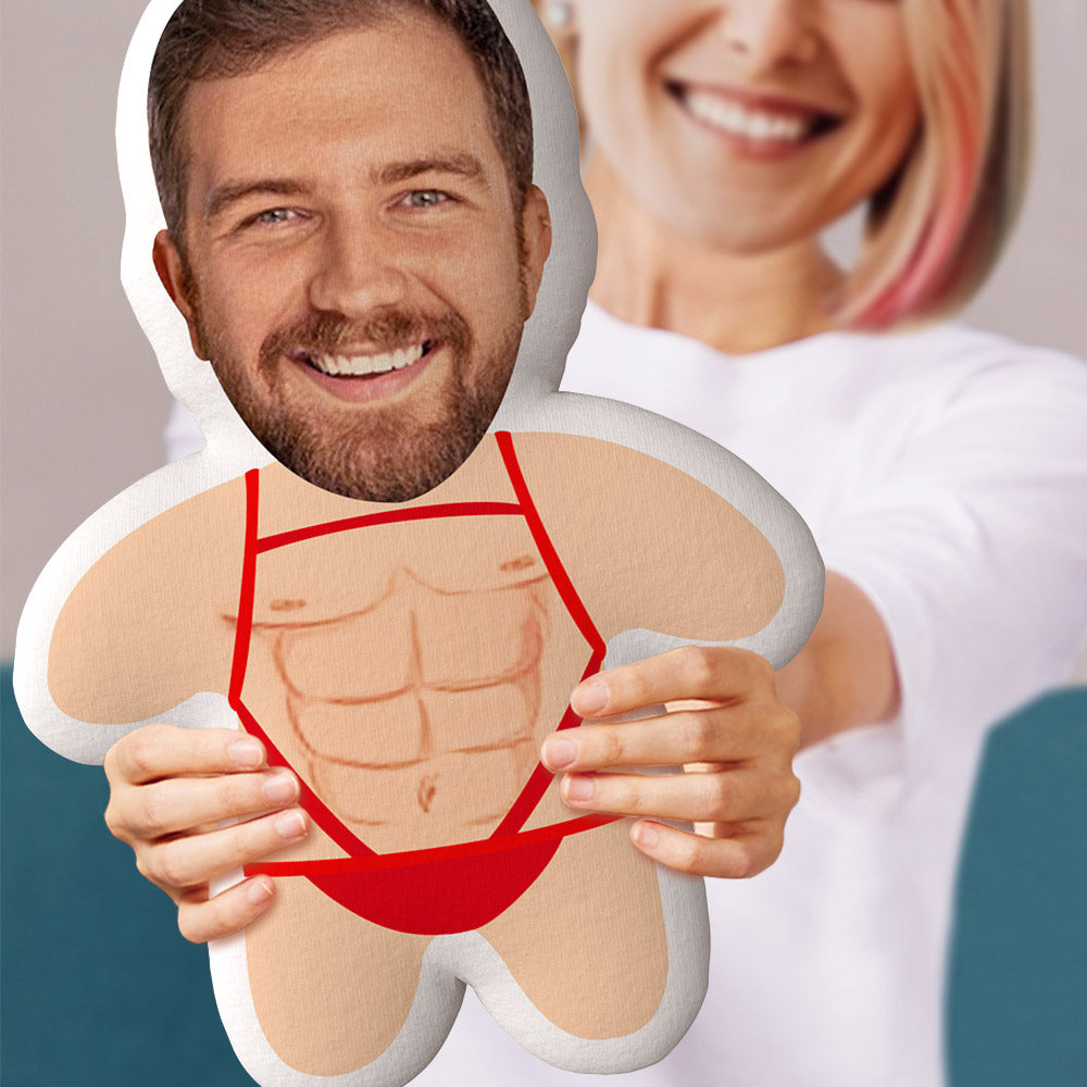 Mankini Sexy Teddy Pillow Photo Personnalisée Avec Visage Minime Doll - MaPhotocaleconFr
