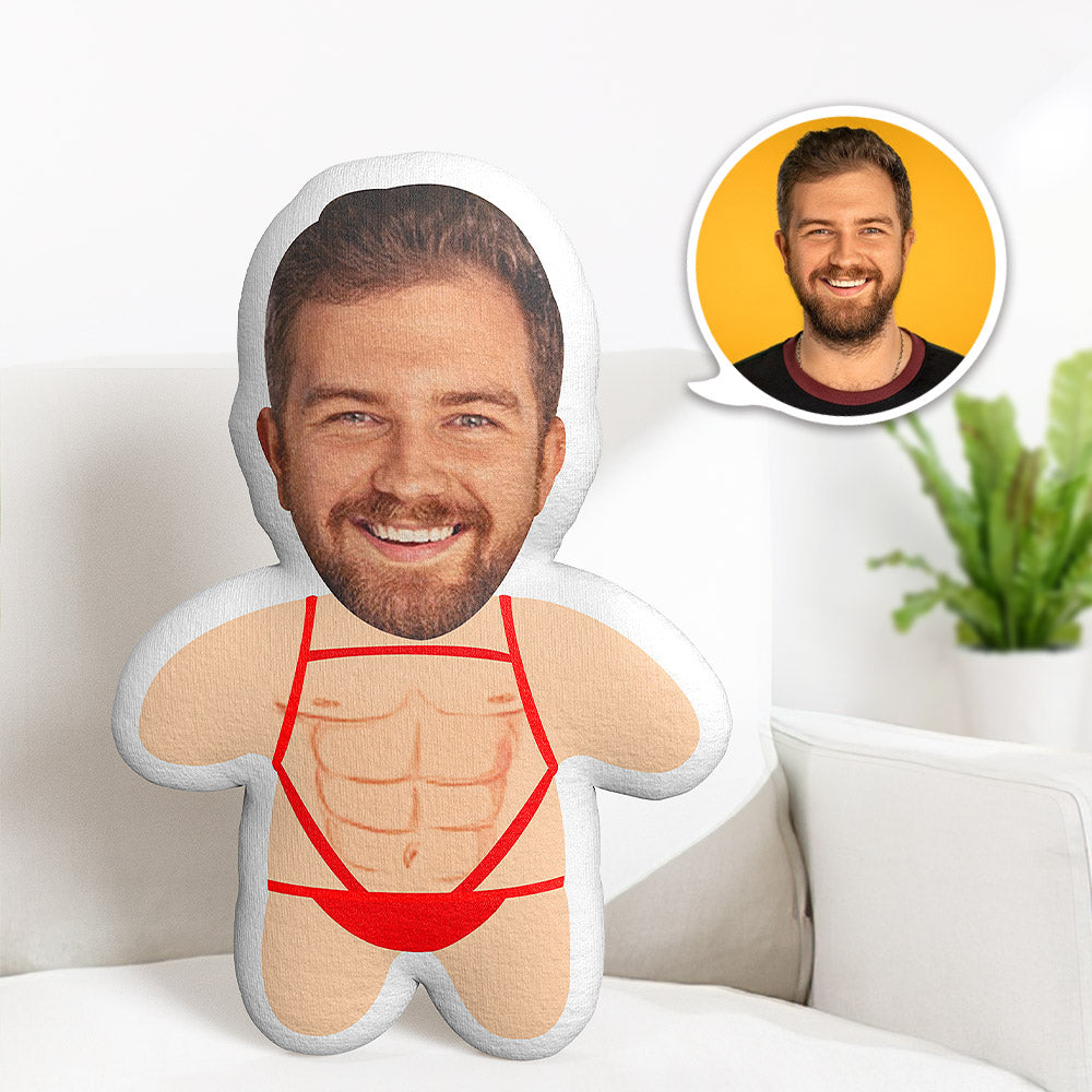 Mankini Sexy Teddy Pillow Photo Personnalisée Avec Visage Minime Doll - MaPhotocaleconFr