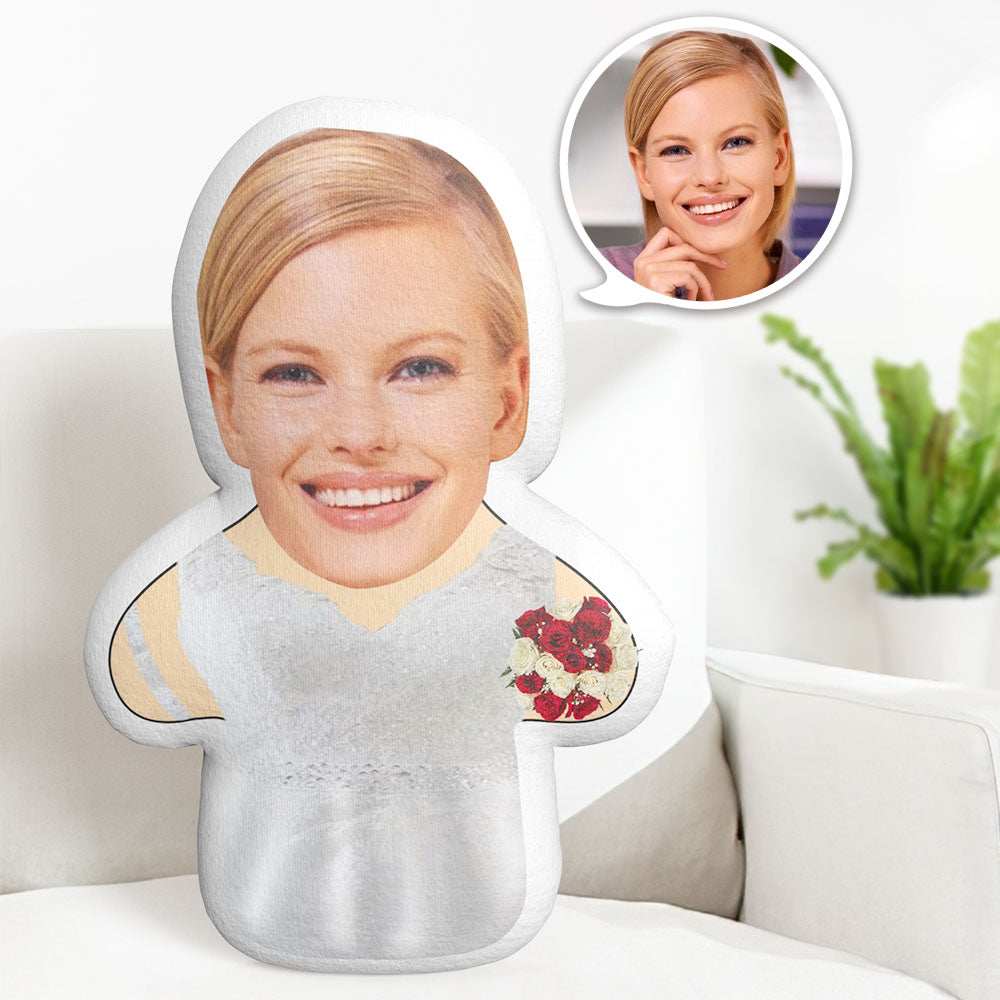 Cadeau Pour Le Marié : Coussin Visage Personnalisé Avec Photo, Poupée Minime Mariée - MaPhotocaleconFr