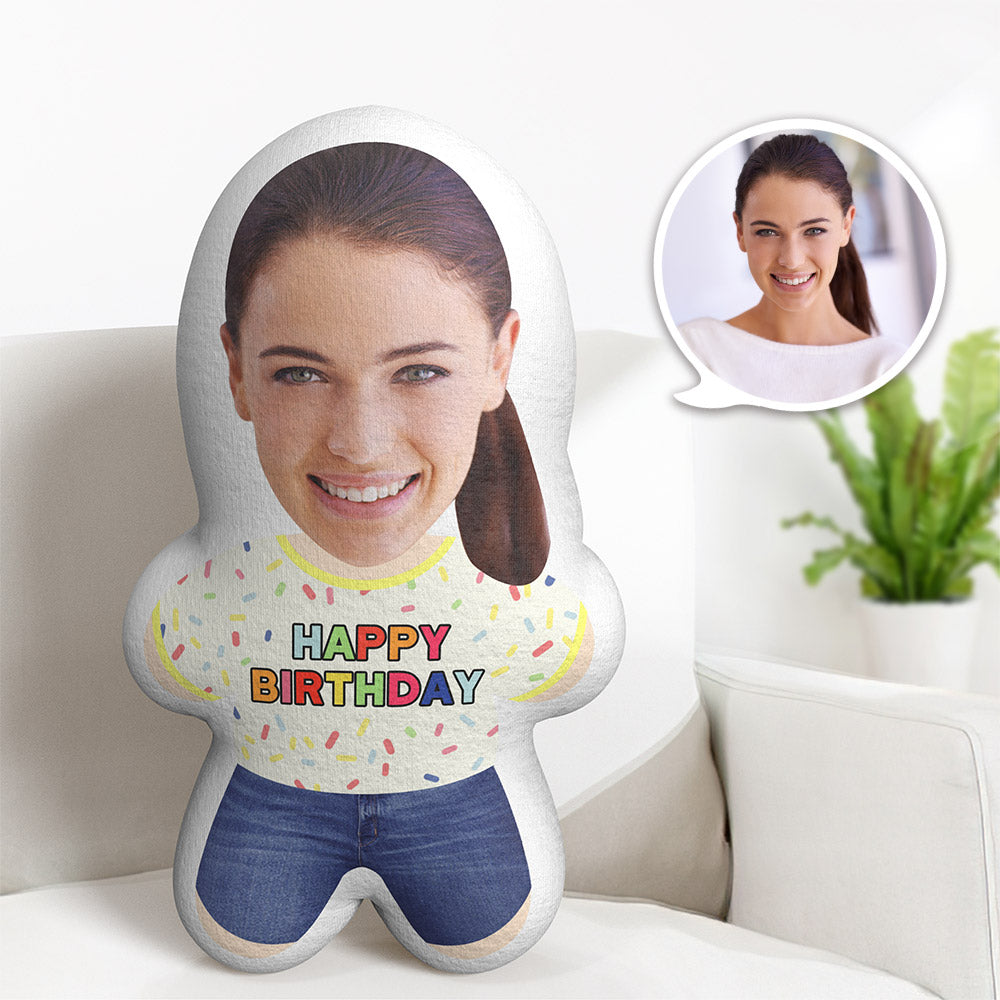 Cadeau D'anniversaire : Poupée Coussin Personnalisée Minime En Peluche Pour Elle/lui - MaPhotocaleconFr