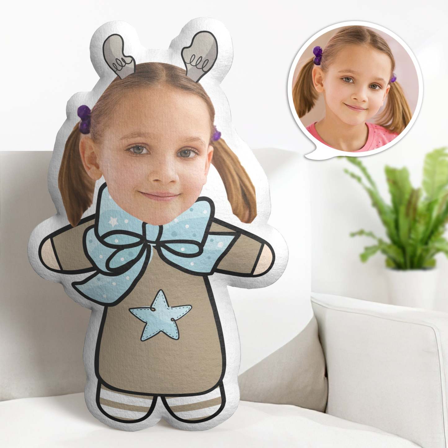 Coussin Décoratif Minime Personnalisé Pour Noël, Costume De Cerf - MaPhotocaleconFr