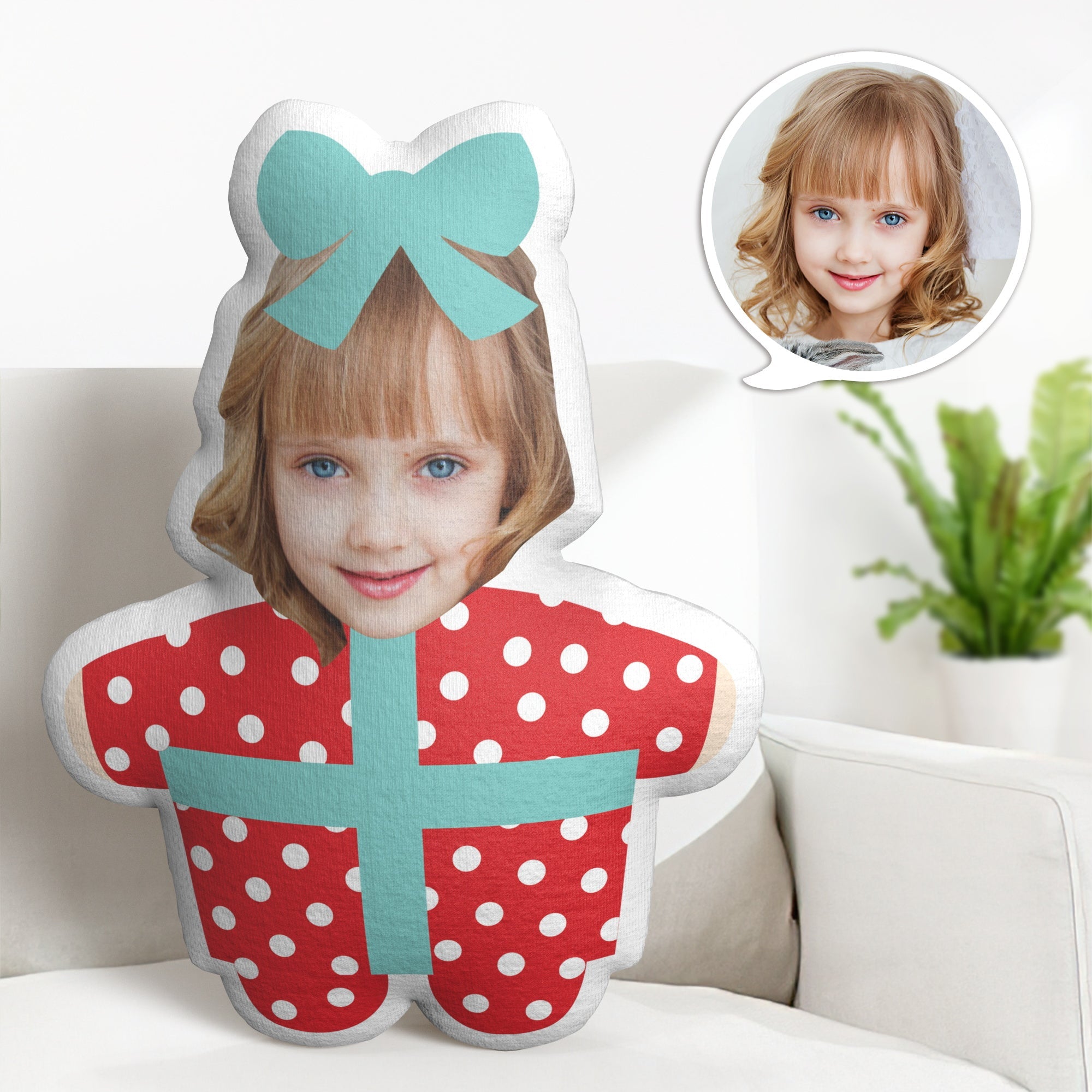Coussin Décoratif Personnalisé Minime À Visage, Cadeau De Noël Amusant Et Personnalisé - MaPhotocaleconFr