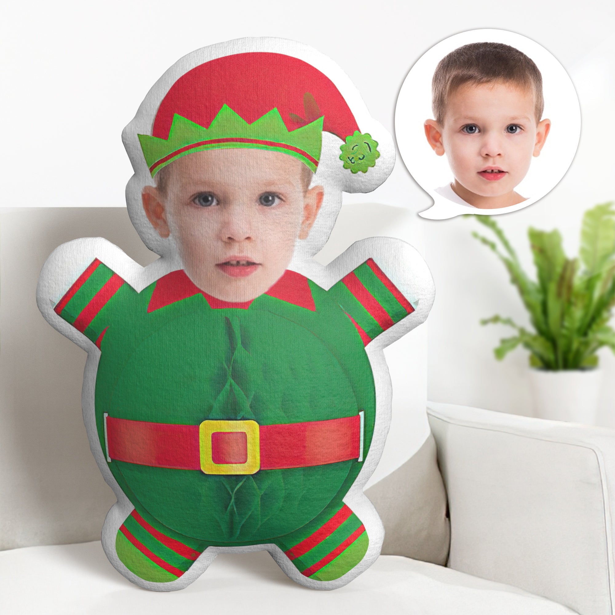 Coussin Décoratif Personnalisé Minime, Cadeau De Noël, Fleur En Papier Vert De Noël - MaPhotocaleconFr