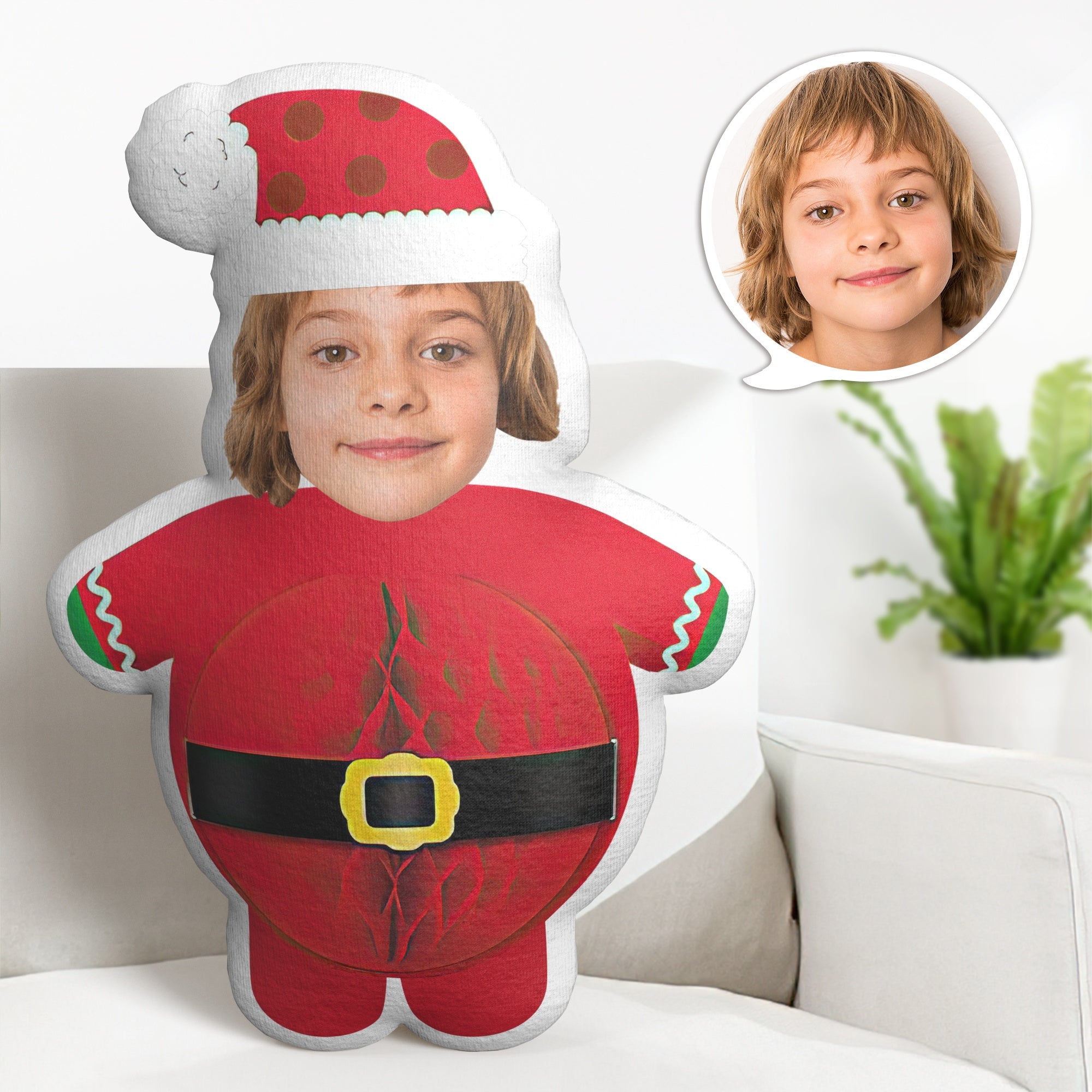 Coussin Minime Personnalisé, Cadeau De Noël, Fleur En Papier Rouge De Noël - MaPhotocaleconFr