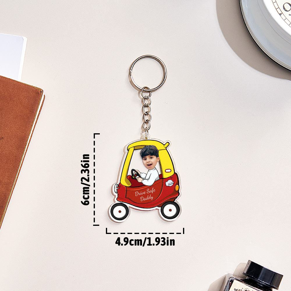 Porte-clés Personnalisé « conduisez Prudemment » ; Porte-clés De Style Voiture Personnalisé, Cadeaux Pour Papa - MaPhotocaleconFr