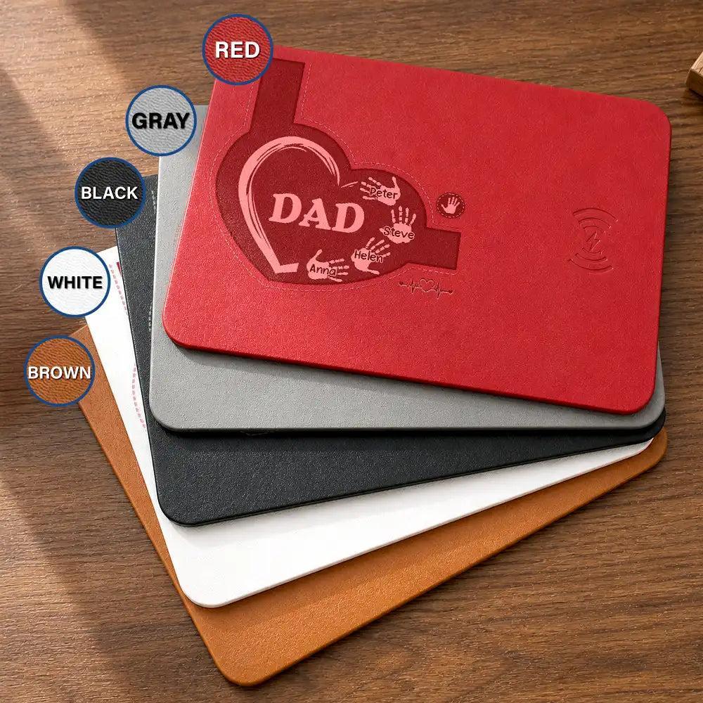 Tapis De Chargement En Cuir Personnalisé, Tapis De Chargement Personnalisé Papa Croquis Ligne Art Photo Personnalisée Cadeau De Fête Des Pères Pour Papa