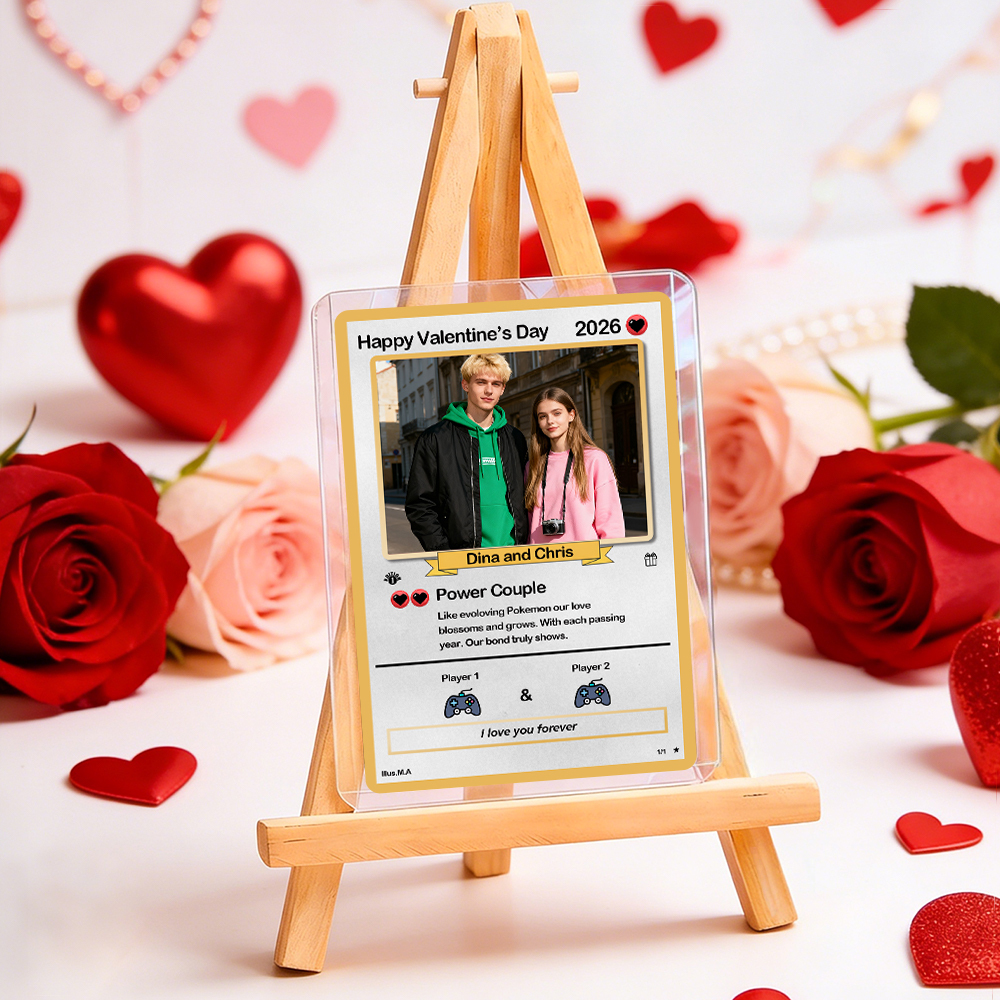 Carte De Saint-valentin Personnalisée Pour Couple, Carte D'anniversaire Personnalisée Avec Photo De Couple Style Anime, Cadeau Idéal Pour La Saint-valentin. - MaPhotocaleconFr