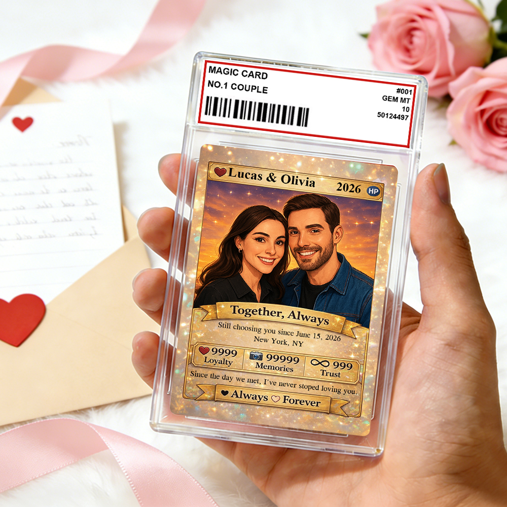 Carte De Saint-valentin Personnalisée Pour Couple, Carte D'anniversaire Personnalisée Avec Photo De Couple Style Anime, Cadeau Idéal Pour La Saint-valentin. - MaPhotocaleconFr