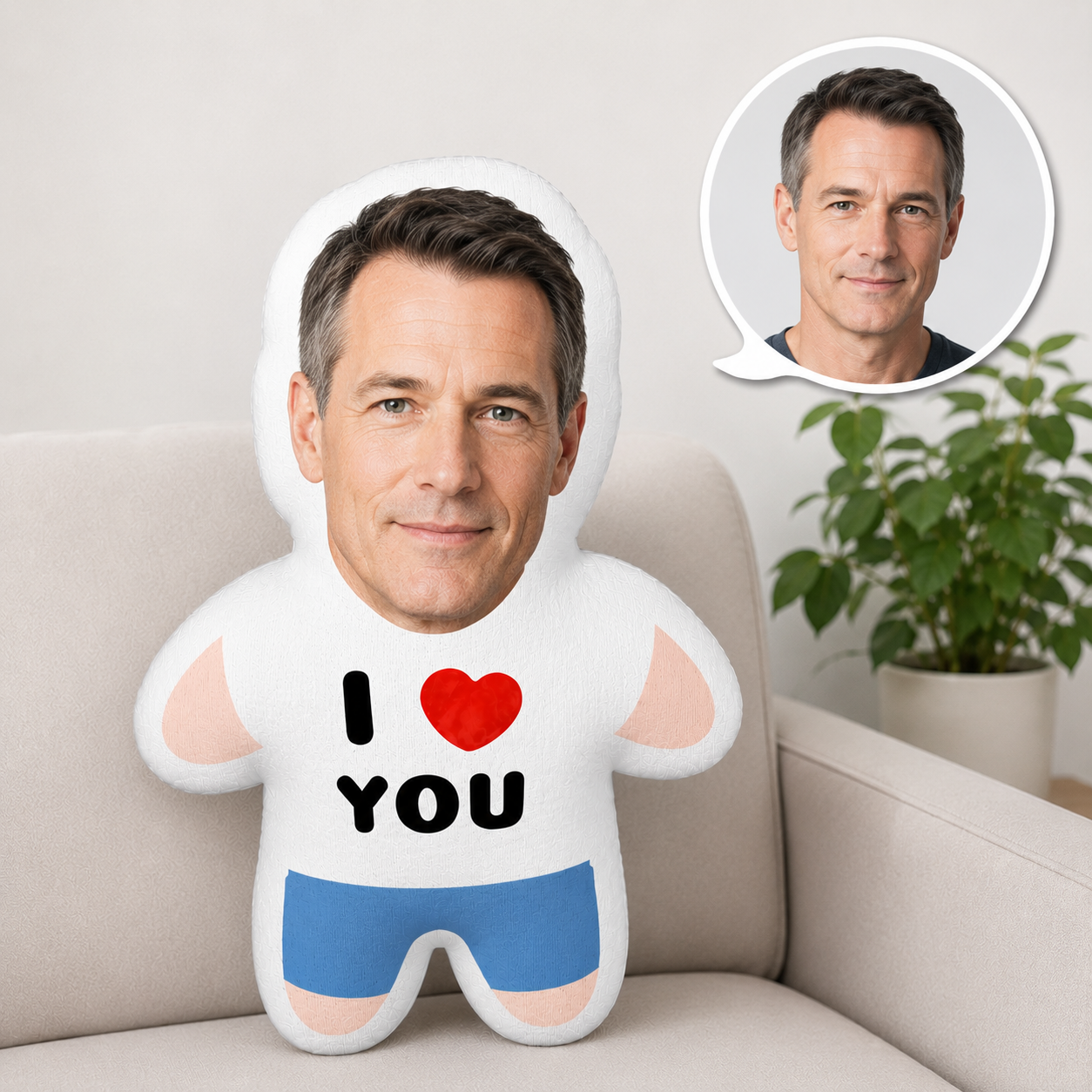 Coussin Personnalisé Avec Visage – Oreiller Photo Personnalisé, Cadeau Drôle Et Romantique