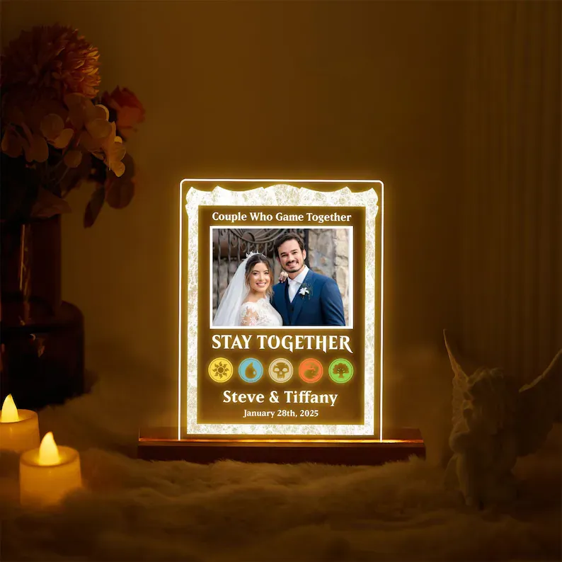 Plaque Lumineuse Personnalisée Mtg Pour Anniversaire, Lampe Led Personnalisée Pour Couple Magic, Cadeau De Saint-valentin Pour Lui Ou Elle, Cadeau Pour Couple Lgbt - MaPhotocaleconFr