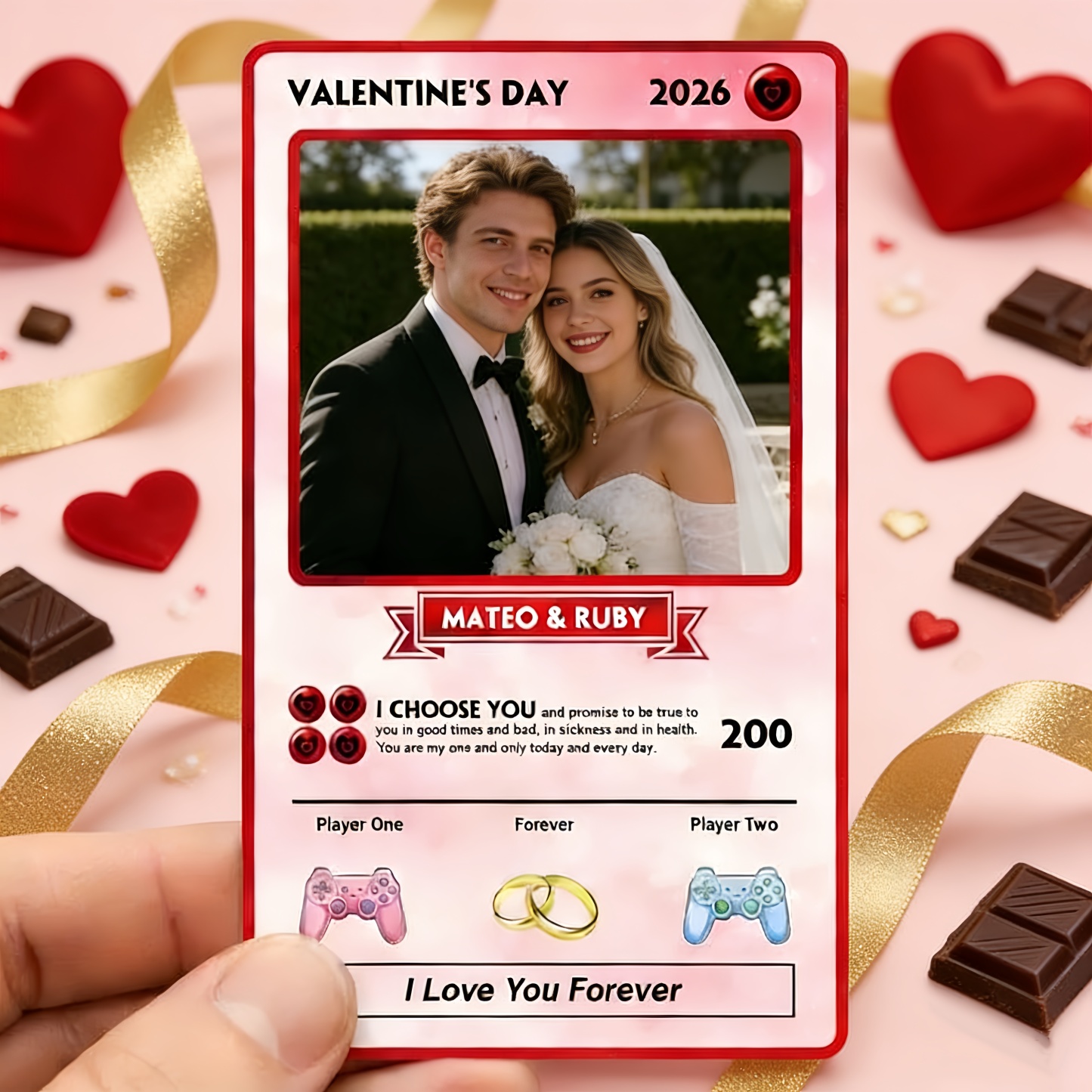 Carte De Saint-valentin Personnalisée Pour Couple, Carte D'anniversaire Personnalisée Avec Photo De Couple Style Anime, Cadeau Idéal Pour La Saint-valentin. - MaPhotocaleconFr