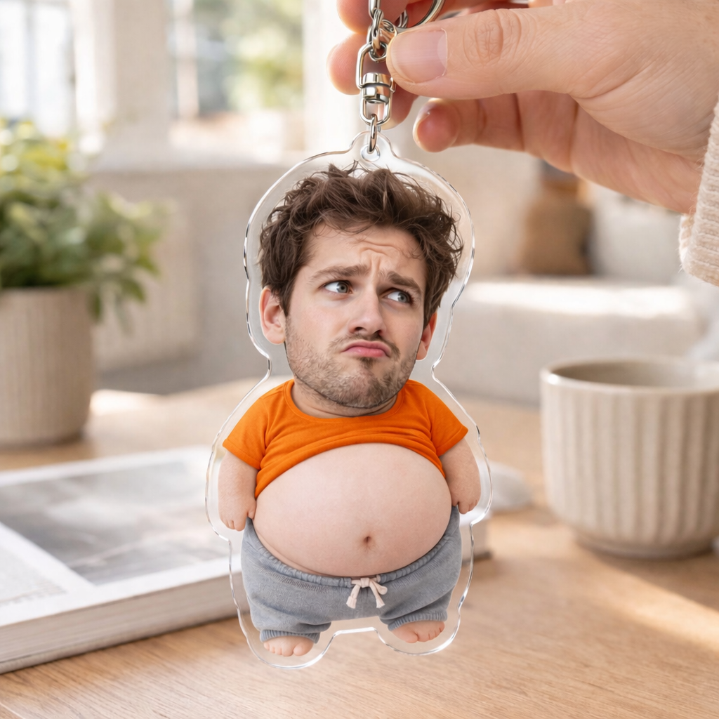 Porte-clés Ventre À Presser Personnalisé Avec Votre Visage, Jouet Anti-stress Amusant Et Personnalisé, Cadeau Idéal Pour Les Amis Et Les Couples, Idée Cadeau Originale