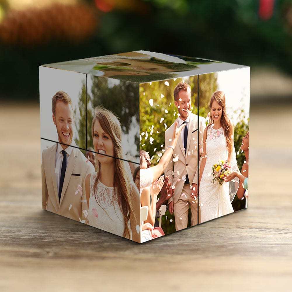 Cube Photo personnalisé Infinity Cube Multiphoto Cube Photo Pliant Magique pour Couple - MaPhotocaleconFr