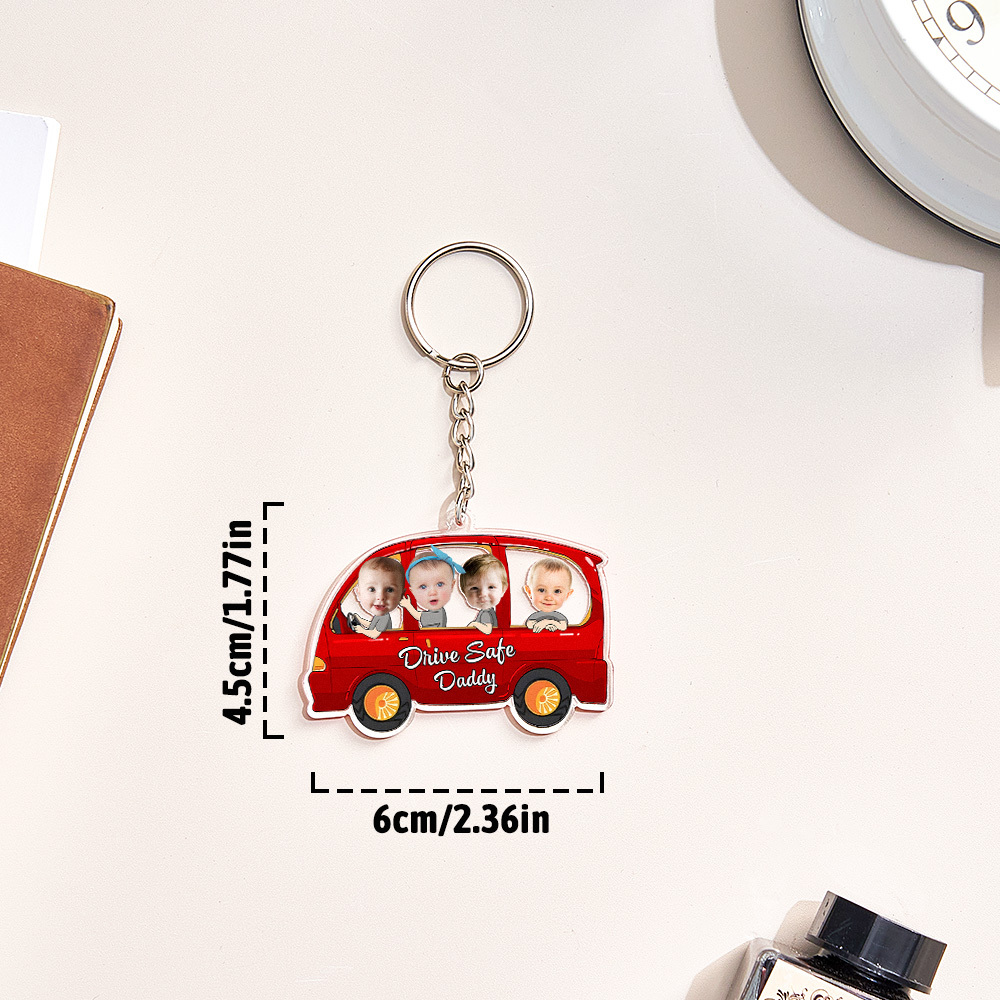 Porte-clés Personnalisé « conduisez Prudemment » ; Porte-clés De Style Voiture Personnalisé, Cadeaux Pour Papa - MaPhotocaleconFr