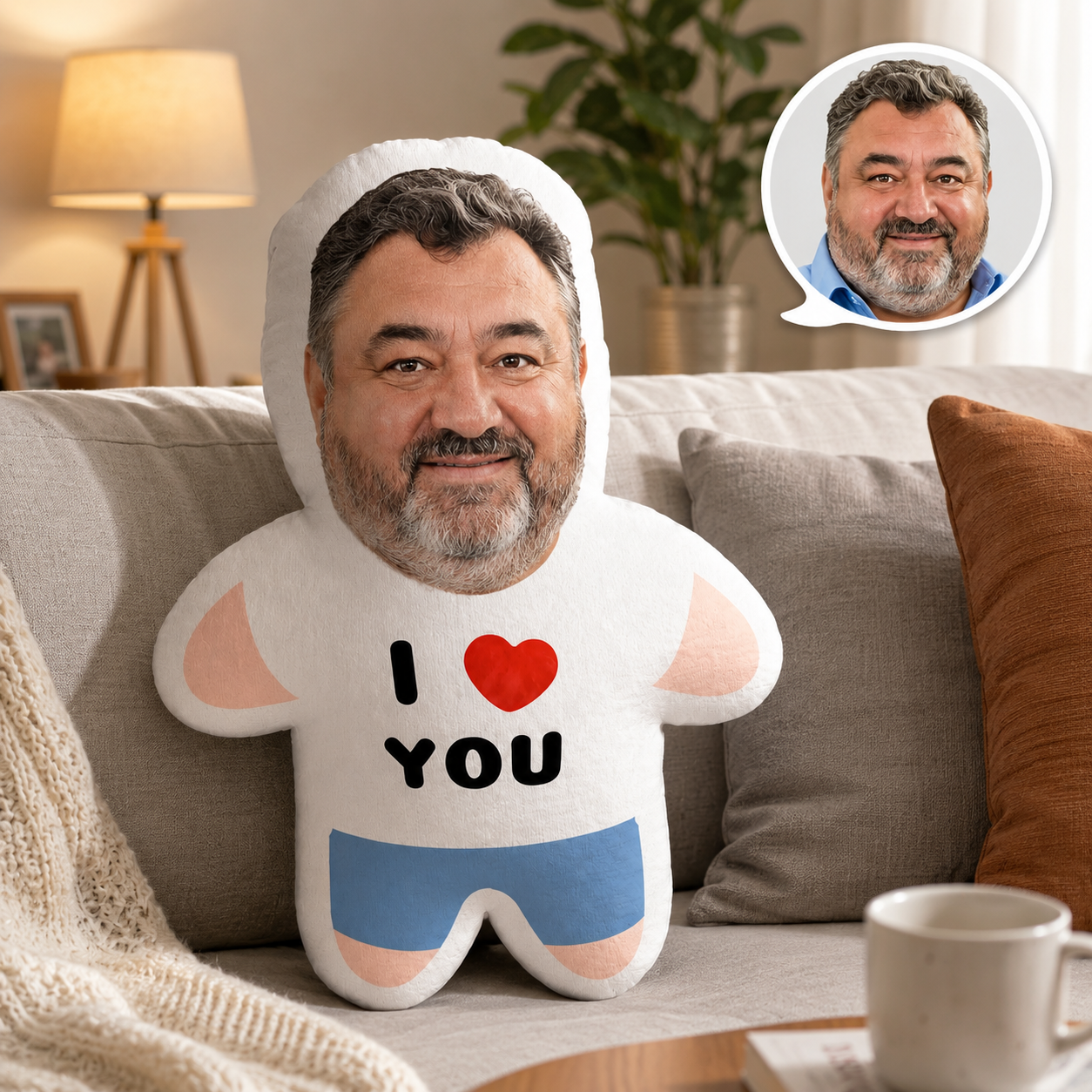 Coussin Minime Personnalisé Avec Photo – Oreiller Visage Personnalisé, Cadeau Unique Pour Couple