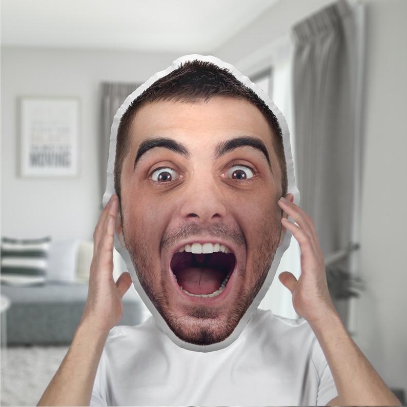 Oreiller Photo Personnalisé En Forme De Tête, Coussin De Portrait 3d - MaPhotocaleconFr