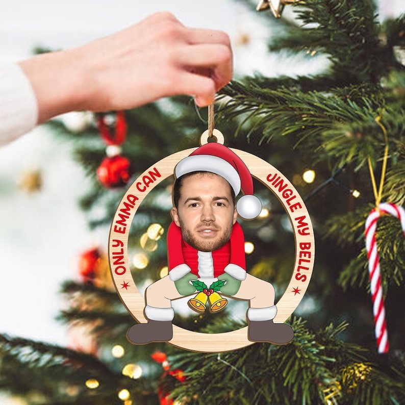 Ornement De Noël Personnalisé Et Amusant, Ornement De Visage Personnalisé Pour Couples, Cadeau De Noël Coquin Pour Lui Ou Elle - MaPhotocaleconFr