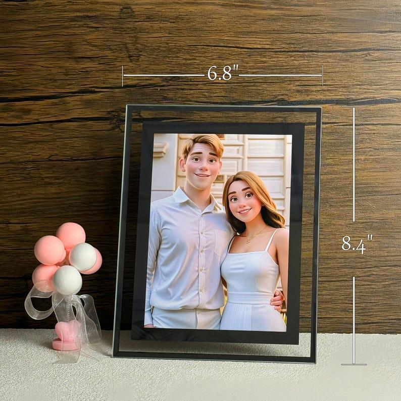 Cadre Photo De Dessin Animé Personnalisé Cadeau Personnalisé De Style Dessin Animé Cadeau Pour Couple Cadeau Pour Elle