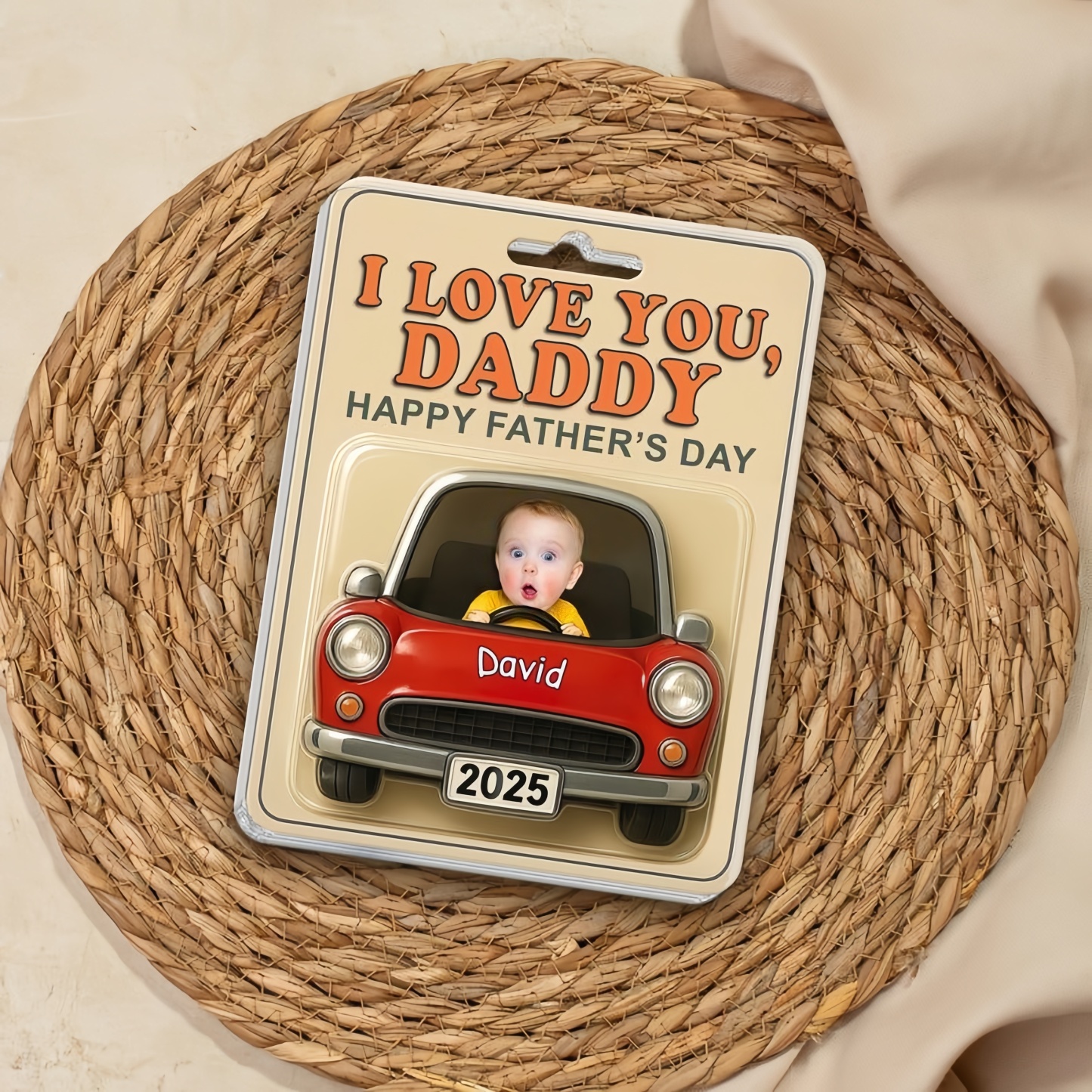 Cadeau Personnalisé Pour La Fête Des Pères, Cintre De Voiture En Acrylique, Figurine De Voiture, Visage De Bébé, Cadeau Pour Nouveau Papa, Cadeau Pour Grand-père, Meilleur Papa
