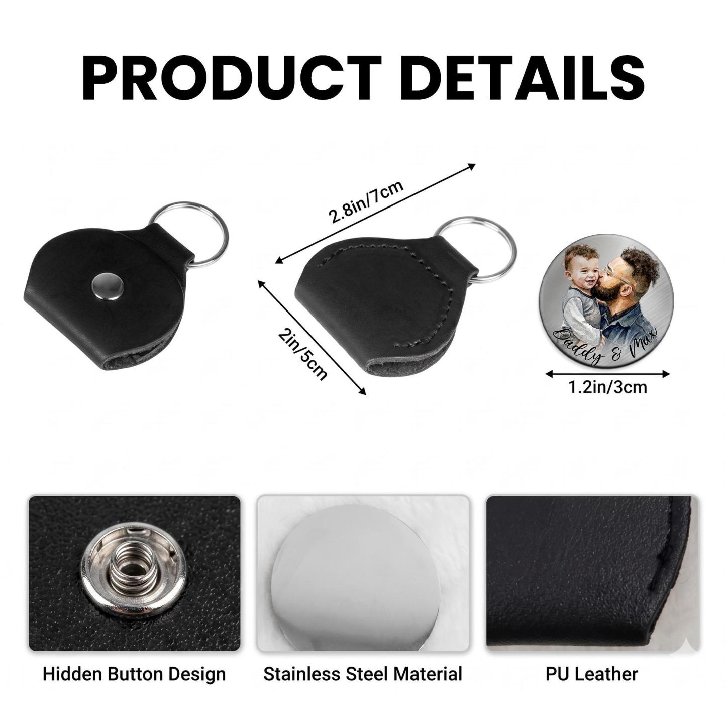 Personnalisé Le Moment Où Vous êtes Devenu Mon Papa Pocket Hug Porte-clés, Personnalisé 1er Cadeau De Fête Des Pères Pour Le Mari, Cadeau De Nouveau Papa De Born Baby