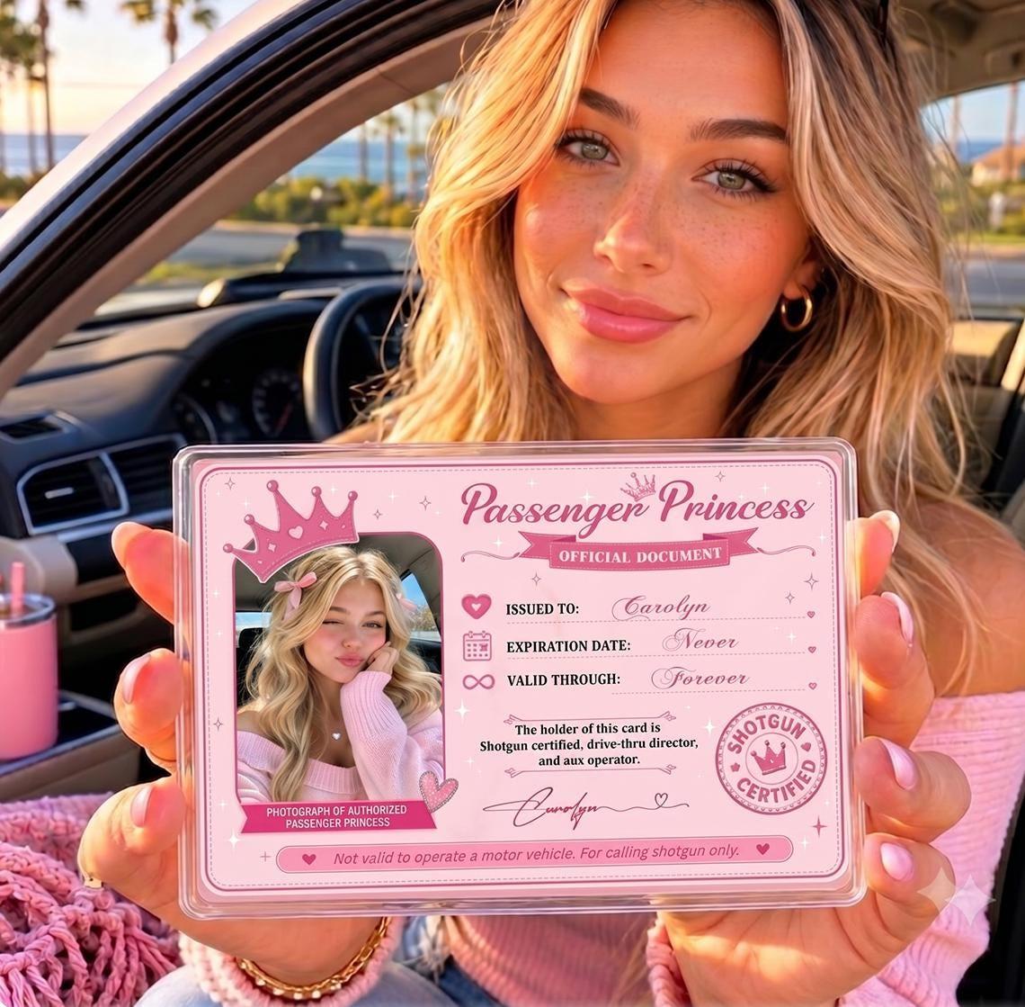 Carte Princesse Passager Personnalisée – Carte VIP Valable Pour Toujours
