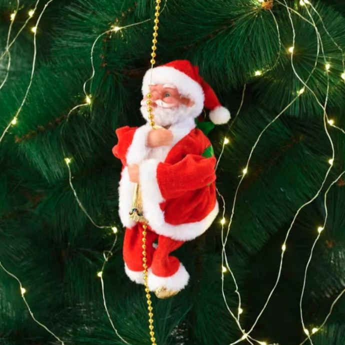 Corde À Grimper Musicale Père Noël, Cadeau De Noël Pour Enfants, Grimpe Et Descend Électriquement, Jouet De Noël, Décoration Pour Sapin De Noël - MaPhotocaleconFr