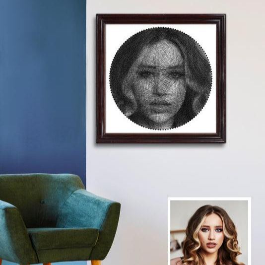 Kit De Portrait En Fil Personnalisé Avec Photo. Créez Votre Propre Tableau En Fil Unique Grâce À Notre Kit Diy. Décoration Murale À Faire Soi-même. Cadeau Fait Main. - MaPhotocaleconFr