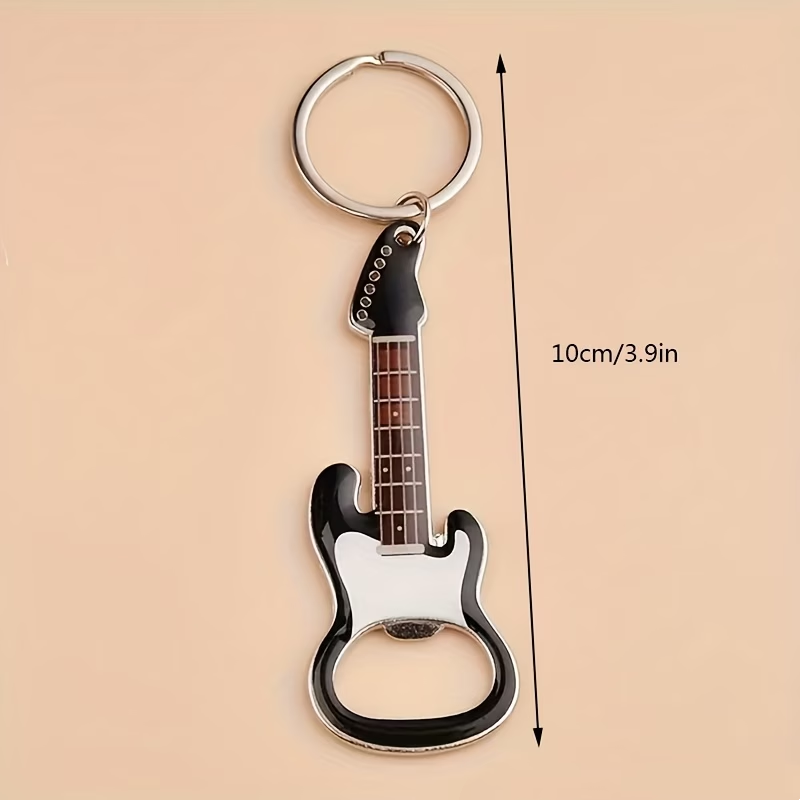 Porte-clés Ouvre-bouteille En Forme De Guitare, Design Élégant En Métal, Durable Et Portable, Idéal Comme Cadeau Pour Les Mélomanes Ou Pour Un Usage Quotidien. - MaPhotocaleconFr
