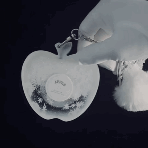 Porte-clés Liquide Pomme D'hiver Et Flocon De Neige Pour Couples | Porte-clés Disque Musical Nfc | Cadeau Romantique