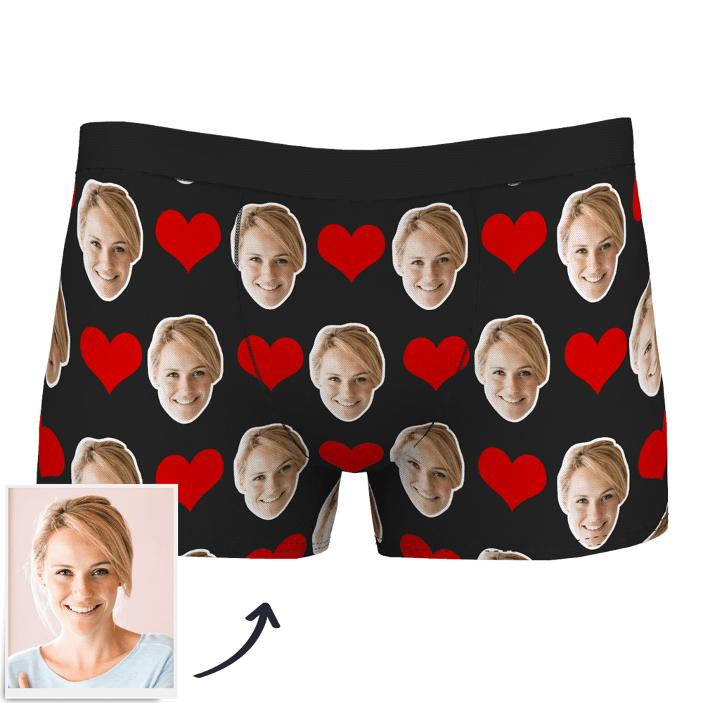 Cadeau de Saint Valentin Cadeau de No?lBoxer Cale?on Coeur Personnalisé - Blanc