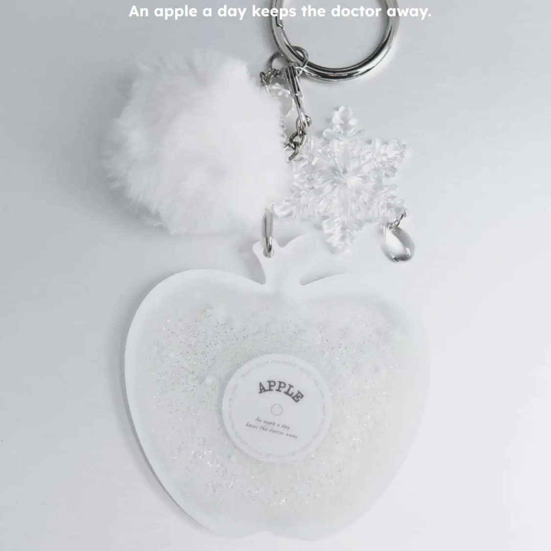 Porte-clés Liquide Pomme D'hiver Et Flocon De Neige Pour Couples | Porte-clés Disque Musical Nfc | Cadeau Romantique