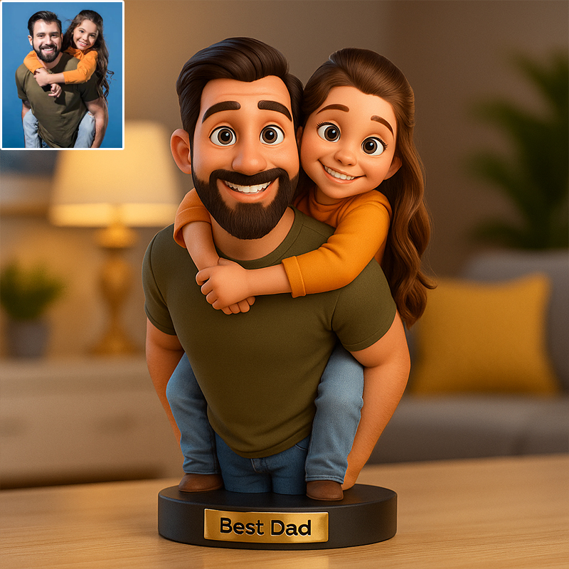 Figurine photo personnalisée de style Pixar du meilleur Papa