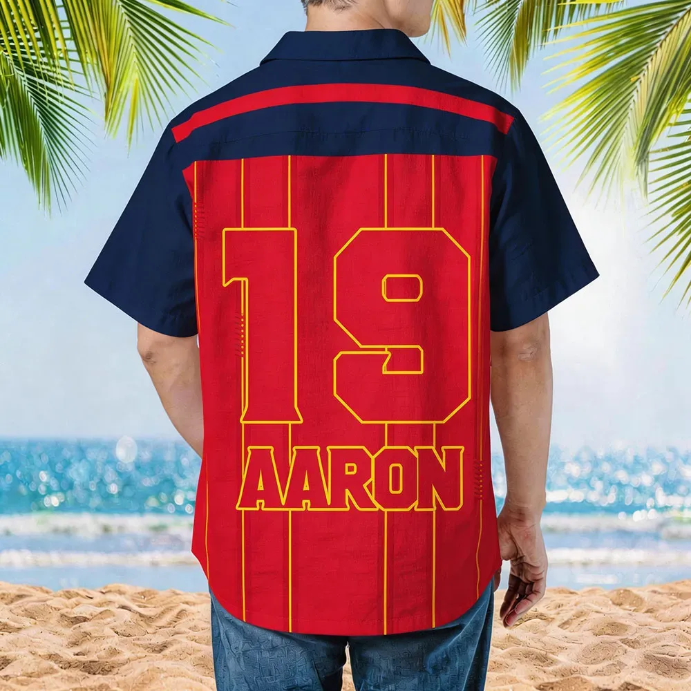 Maillot De Football Rétro Personnalisé Aloha Apparel, Chemise Hawaïenne, Chemise Hawaïenne Pour Les Jours De Match, Cadeau Pour Les Fans De Foot, Cadeau Pour La Fête Des Pères
