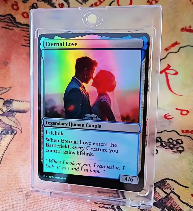 Carte Magique Personnalisée Pour Couples D'anime Arc-en-ciel Avec Photo - Cadeau Idéal Pour La Saint-valentin