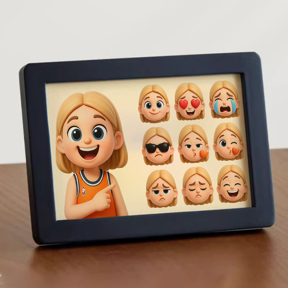 Cadre Photo Personnalisé Avec Image De Dessin Animé Et Émoticônes Q-version 9 Packs D'émoticônes Différents Cadre Photo Personnalisé