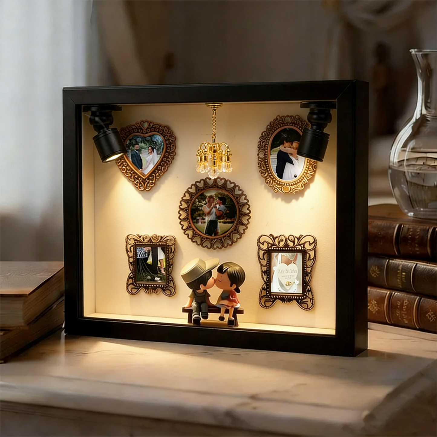 Personalisierter Fotorahmen „museum Of Us" – Geschenk Für Paare – Niedliches Miniatur-museumsgeschenk – Valentinstagsgeschenk - DePhotoBoxer