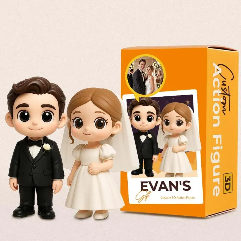Personalisierte 3d-actionfigur Nach Foto – Individuelle Spielfigur Für Paare – Geschenkidee Zur Hochzeit - DePhotoBoxer