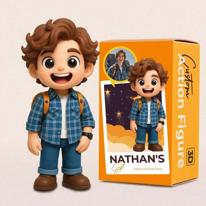 Benutzerdefinierte 3d-actionfigur Nach Ihrem Foto, Personalisierte Spielzeugfigur Für Reiseliebhaber - DePhotoBoxer