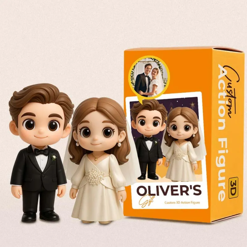 Personalisierte 3d-actionfigur Nach Foto – Individuelle Spielfigur Für Paare – Geschenkidee Zur Hochzeit
