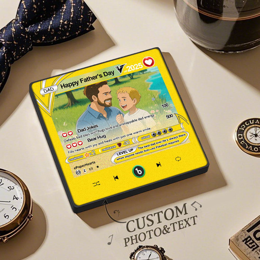 Kühlschrankmagnet Mit Foto Und Musik, Pokemon-karten-stil, Fridgebeats, Personalisierter Songmagnet, Vatertagsgeschenk Für Papa - DePhotoBoxer