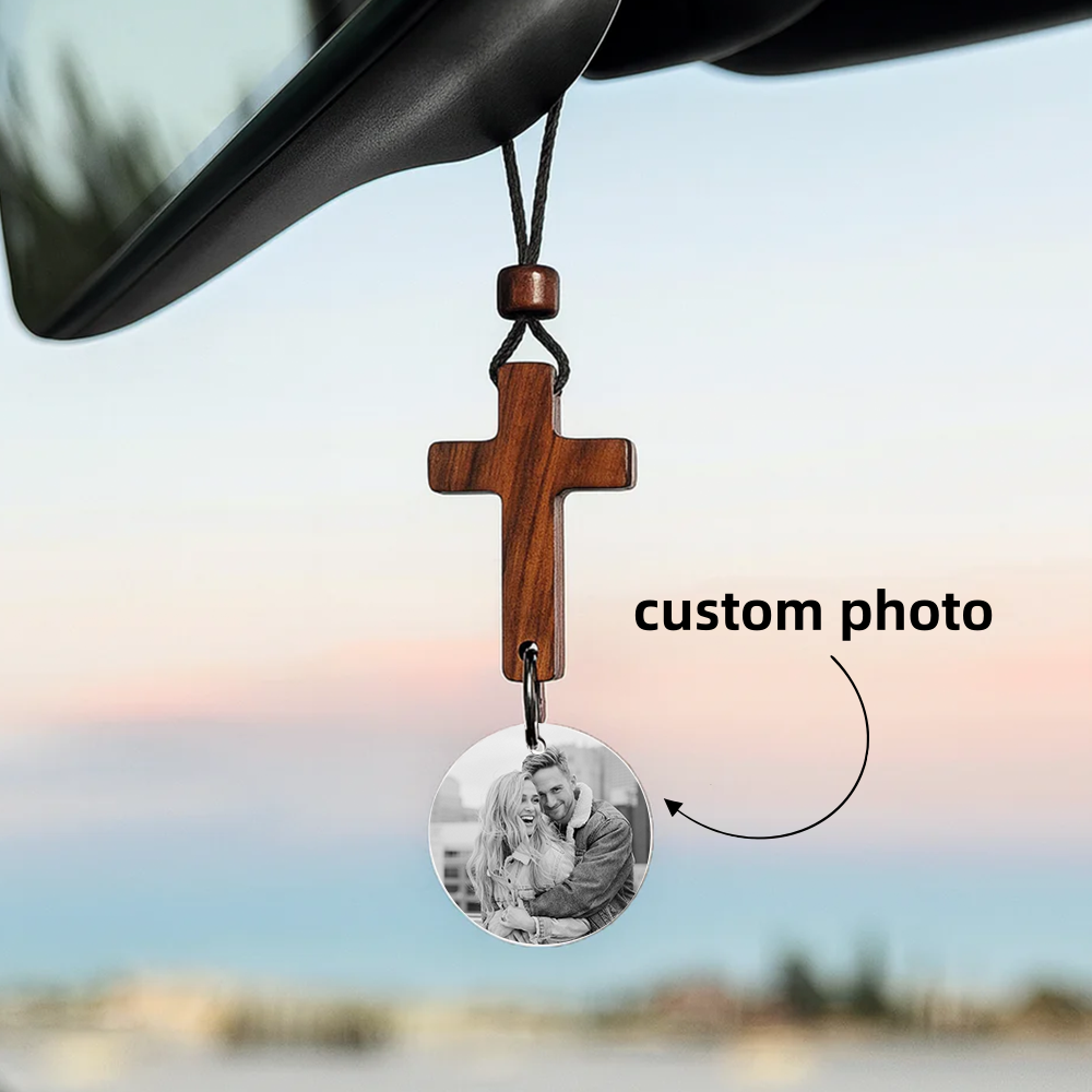 Benutzerdefiniertes Hängendes Kreuz-ornament Für Die Rückansicht