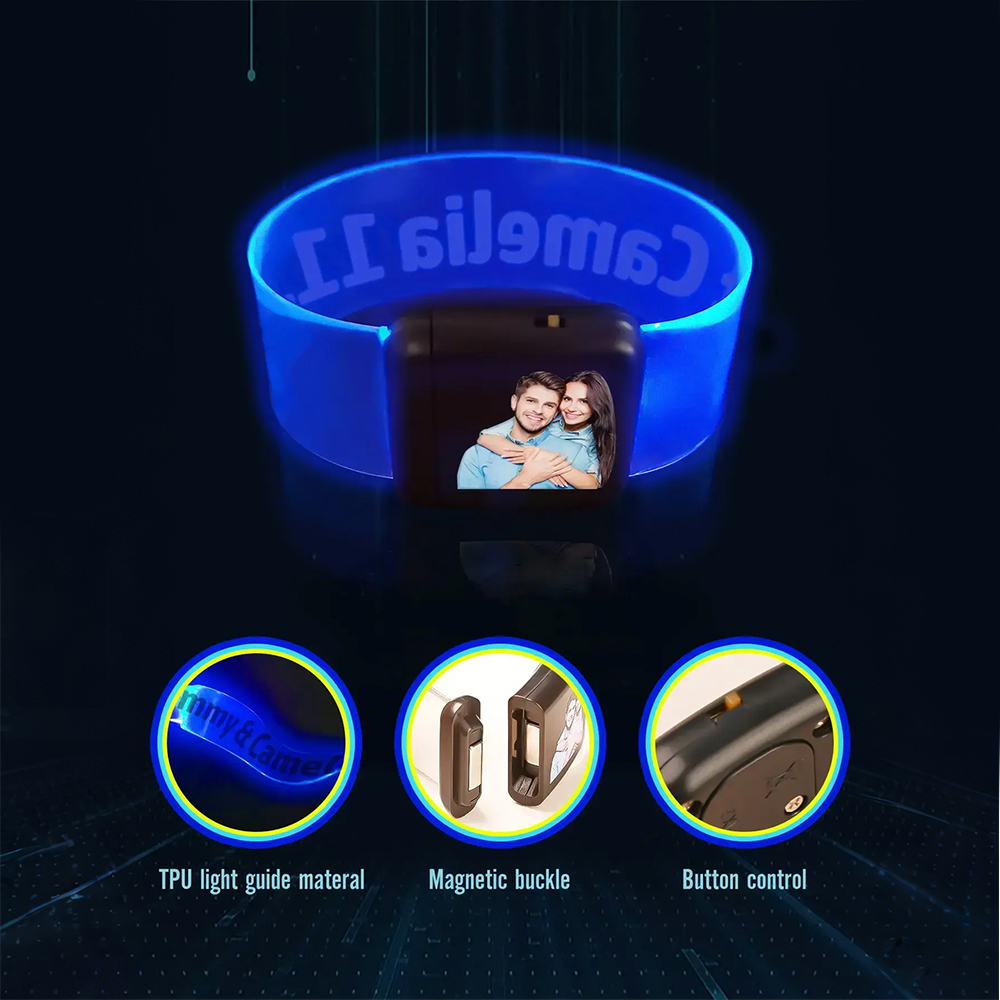 Benutzerdefiniertes Herrenarmband Mit Fotogravur, Personalisiertes Leuchtendes Uhrenarmband, Jubiläumsgeschenke Für Ihn - DePhotoBoxer