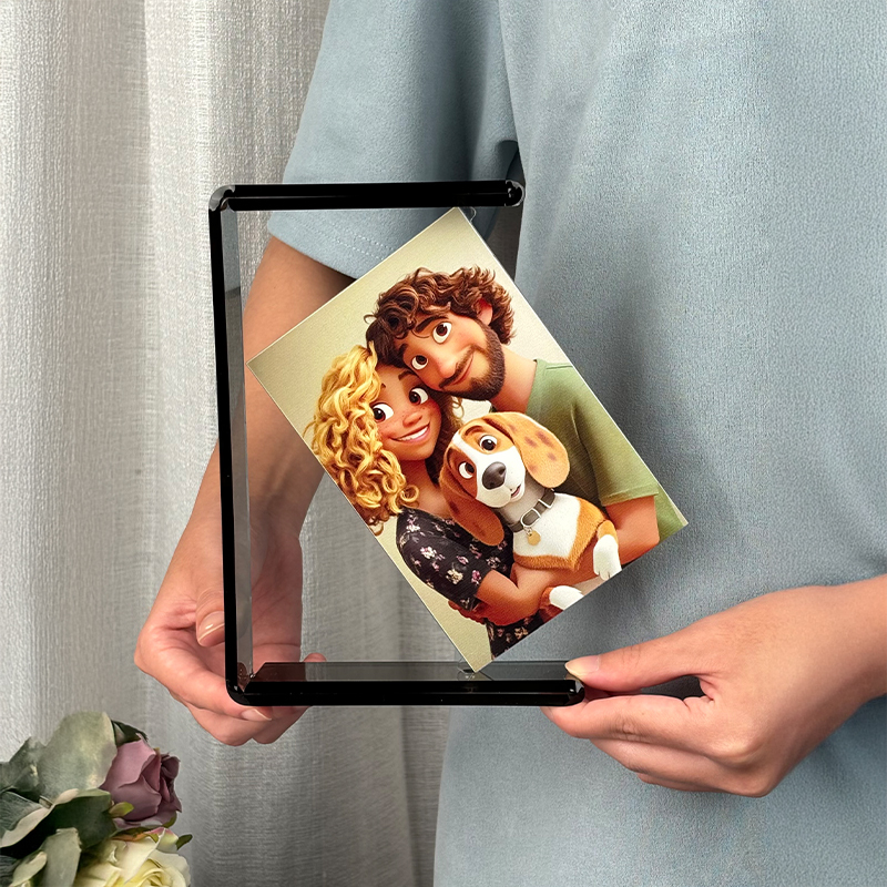 Personalisierter Bilderrahmen Im Cartoon-stil Als Geschenk Für Paare