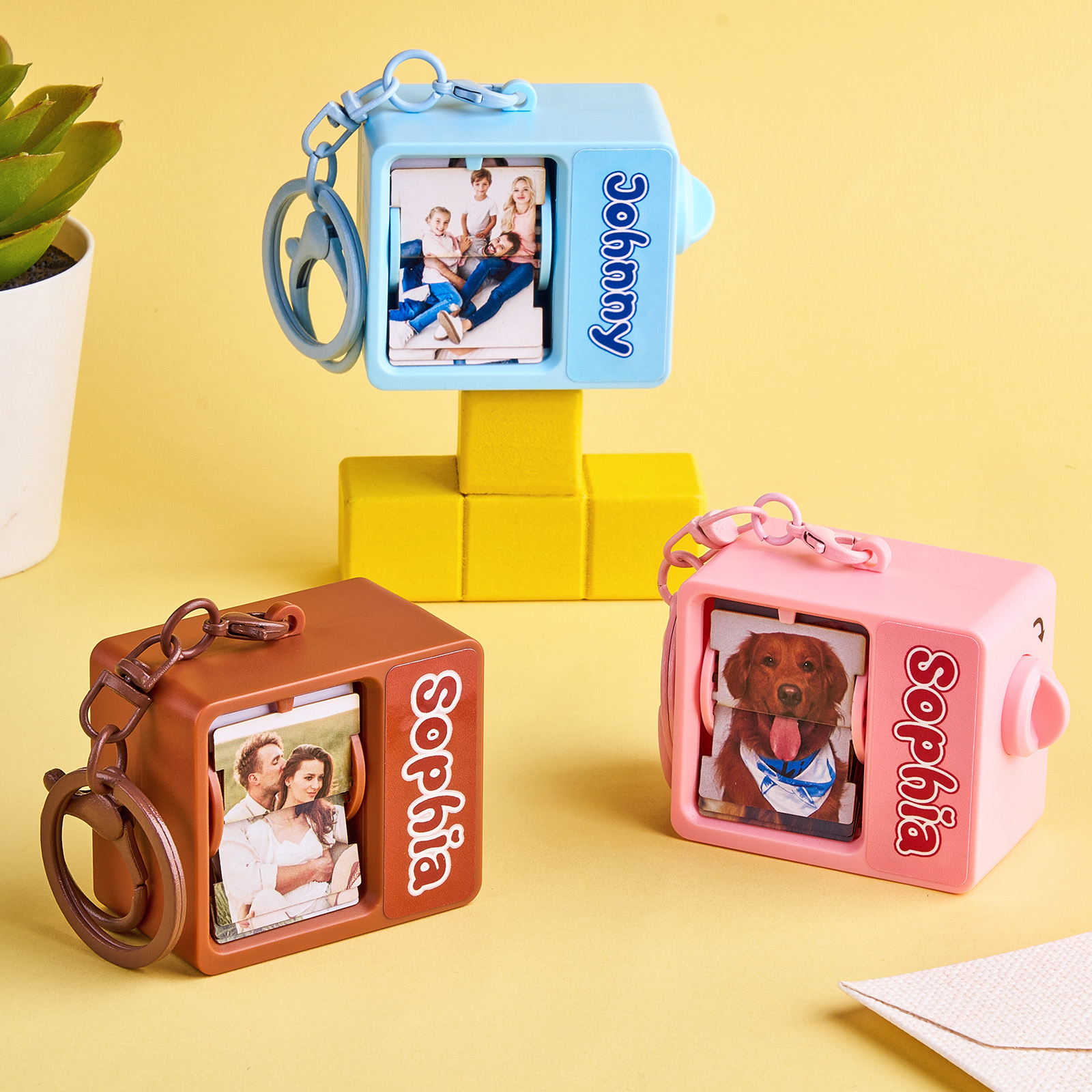 Benutzerdefinierter Flip-foto-schlüsselanhänger Personalisierter Flip-foto-schlüsselanhänger Mit Automatischer Rolle Flip-foto-schlüsselanhänger Überraschungsgeschenke