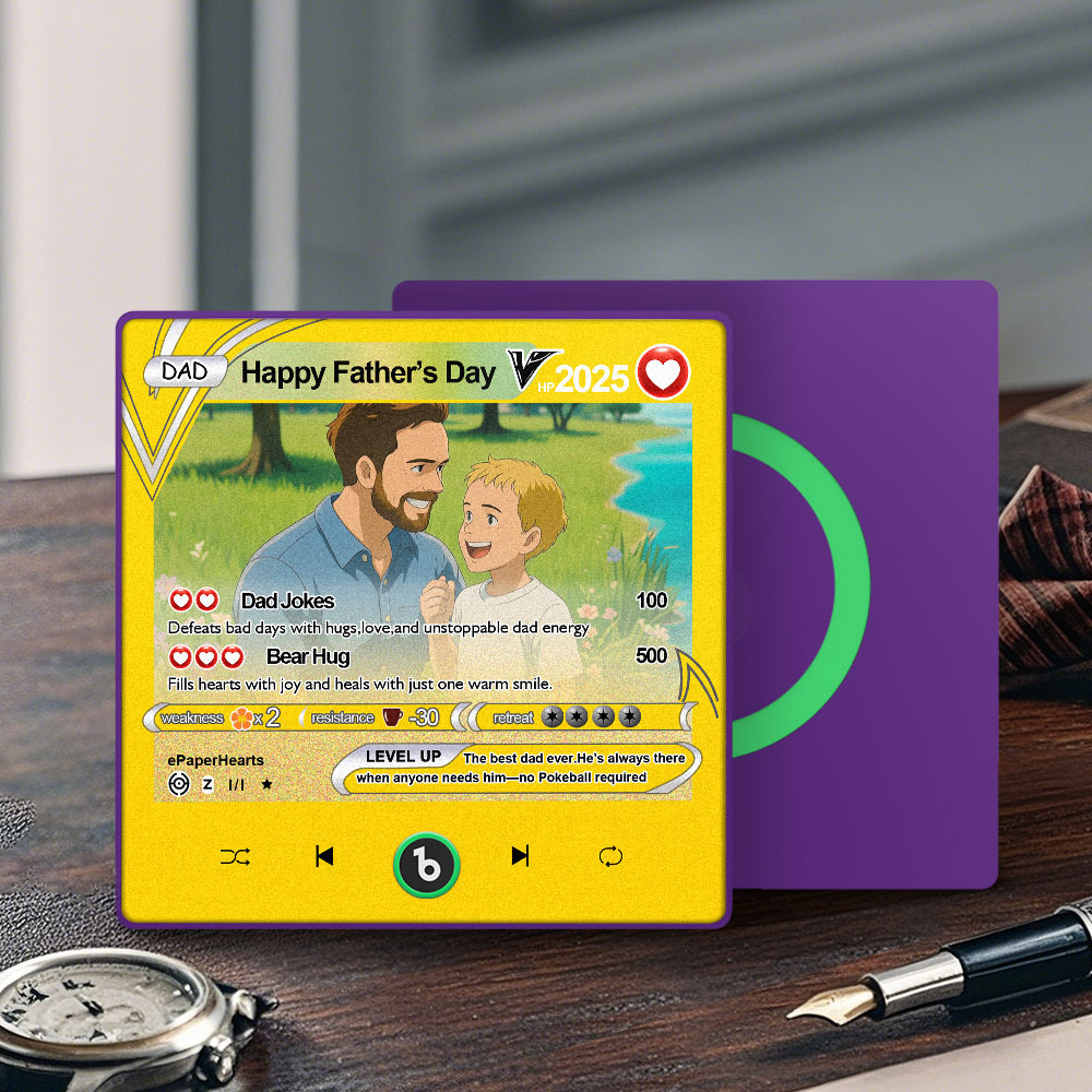 Kühlschrankmagnet Mit Foto Und Musik, Pokemon-karten-stil, Fridgebeats, Personalisierter Songmagnet, Vatertagsgeschenk Für Papa - DePhotoBoxer