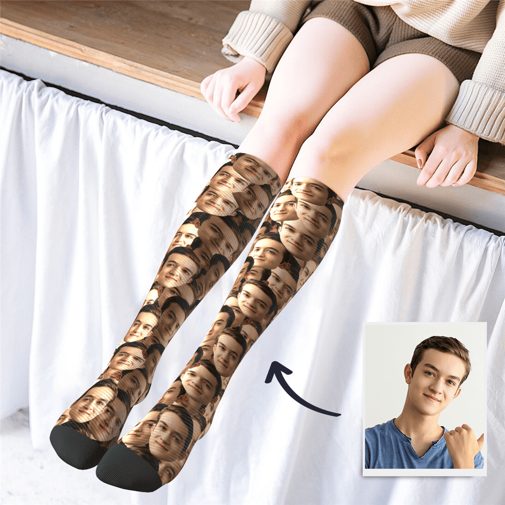 Custom Mash Gesicht High Socken